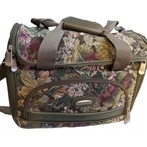 Vintage 13" Protocol Floral Tapestry Large Travel Luggage Shoulder Toiletry Bag